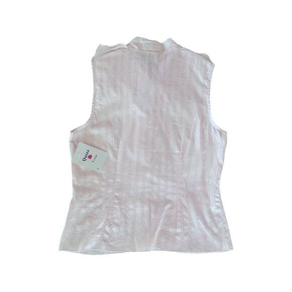Quizz Vintage Ruffle Front Bow Sleeveless Button Up Blouse  • Medium• NWT - Picture 7 of 7